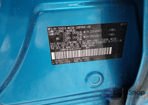 2017 Toyota Rav4 Xle z USA, uszkodzony, nr VIN JTMRFREV6HD220584